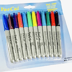 SET 12 MARCADORES PERMANENTES PUNTA GRUESA YUECAI COLORES