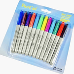 SET 12 MARCADORES PERMANENTES PUNTA GRUESA YUECAI COLORES