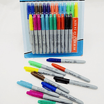 SET 24 MARCADORES PERMANENTES PUNTA GRUESA YUECAI COLORES