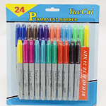 SET 24 MARCADORES PERMANENTES PUNTA GRUESA YUECAI COLORES