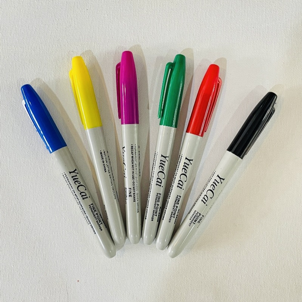 SET 24 MARCADORES PERMANENTES PUNTA GRUESA YUECAI COLORES