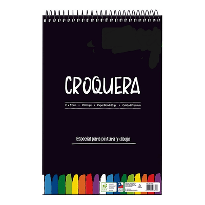 CROQUERA OFICIO 88HOJAS PAPEL BOND 100GRS 32X21CM