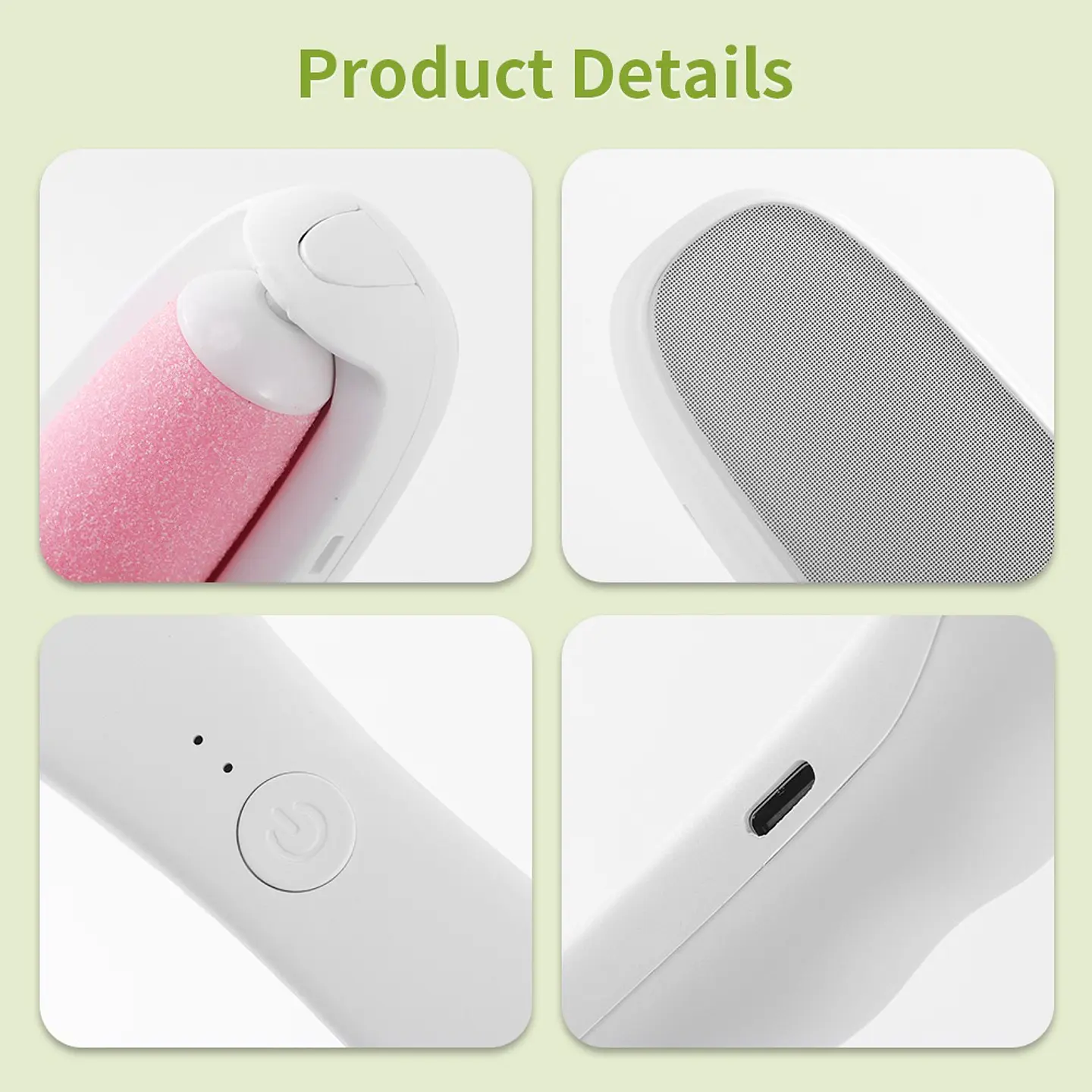 REMOVEDOR SACA DE CALLOS Y EXFOLIADOR PIES Y MANOS USB RECARGABLE 6