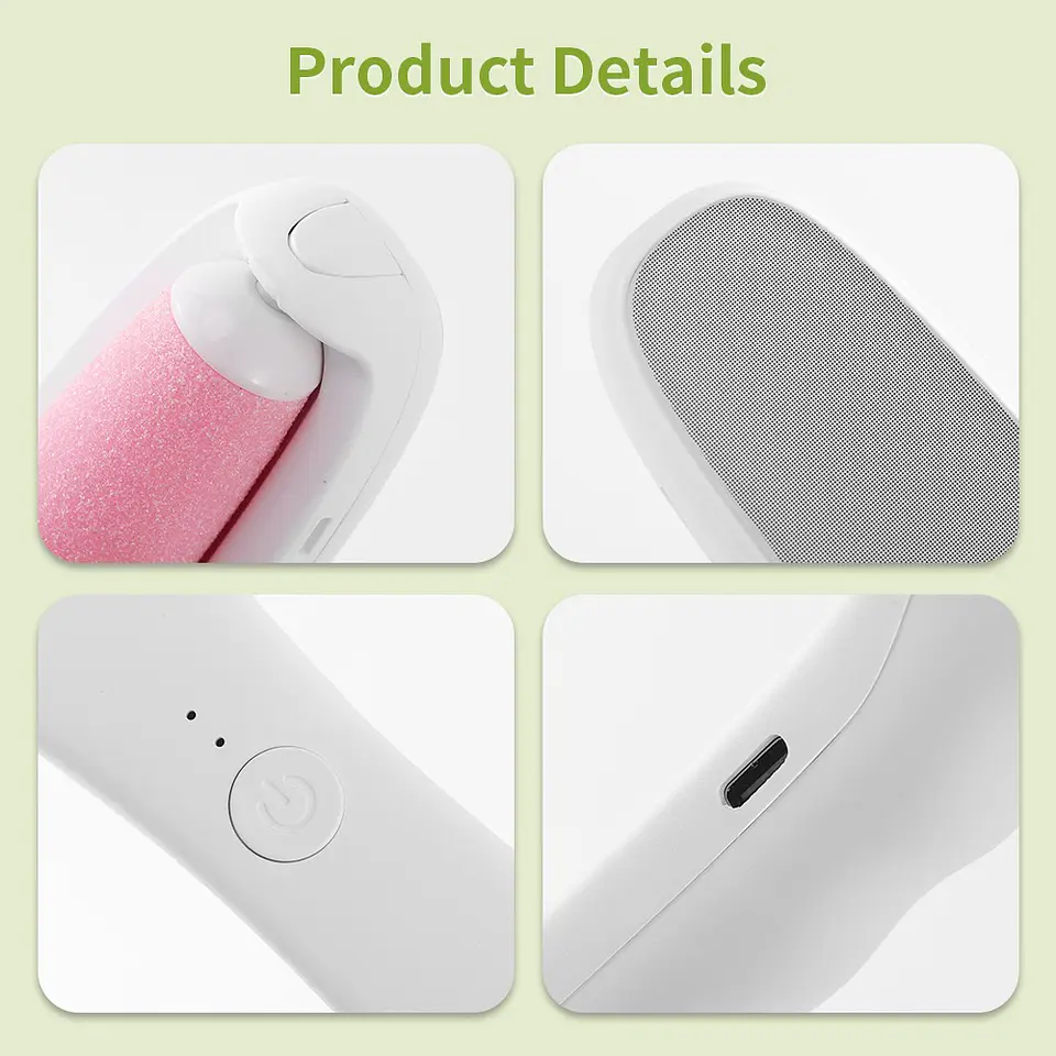 REMOVEDOR SACA DE CALLOS Y EXFOLIADOR PIES Y MANOS USB RECARGABLE 6