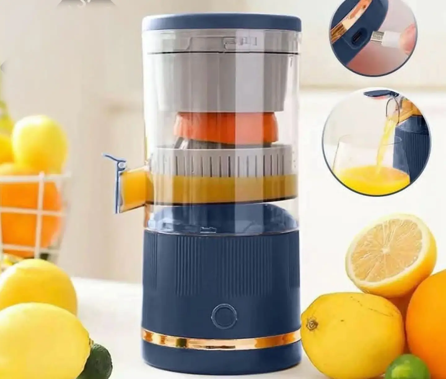 EXPRIMIDOR DE JUGO FRUTAS RECARGABLE USB PORTÁTIL  3