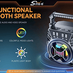 MINI PARLANTE PORTÁTIL BLUETOOTH SING-E BT1305 LUCES MULTICOLOR 