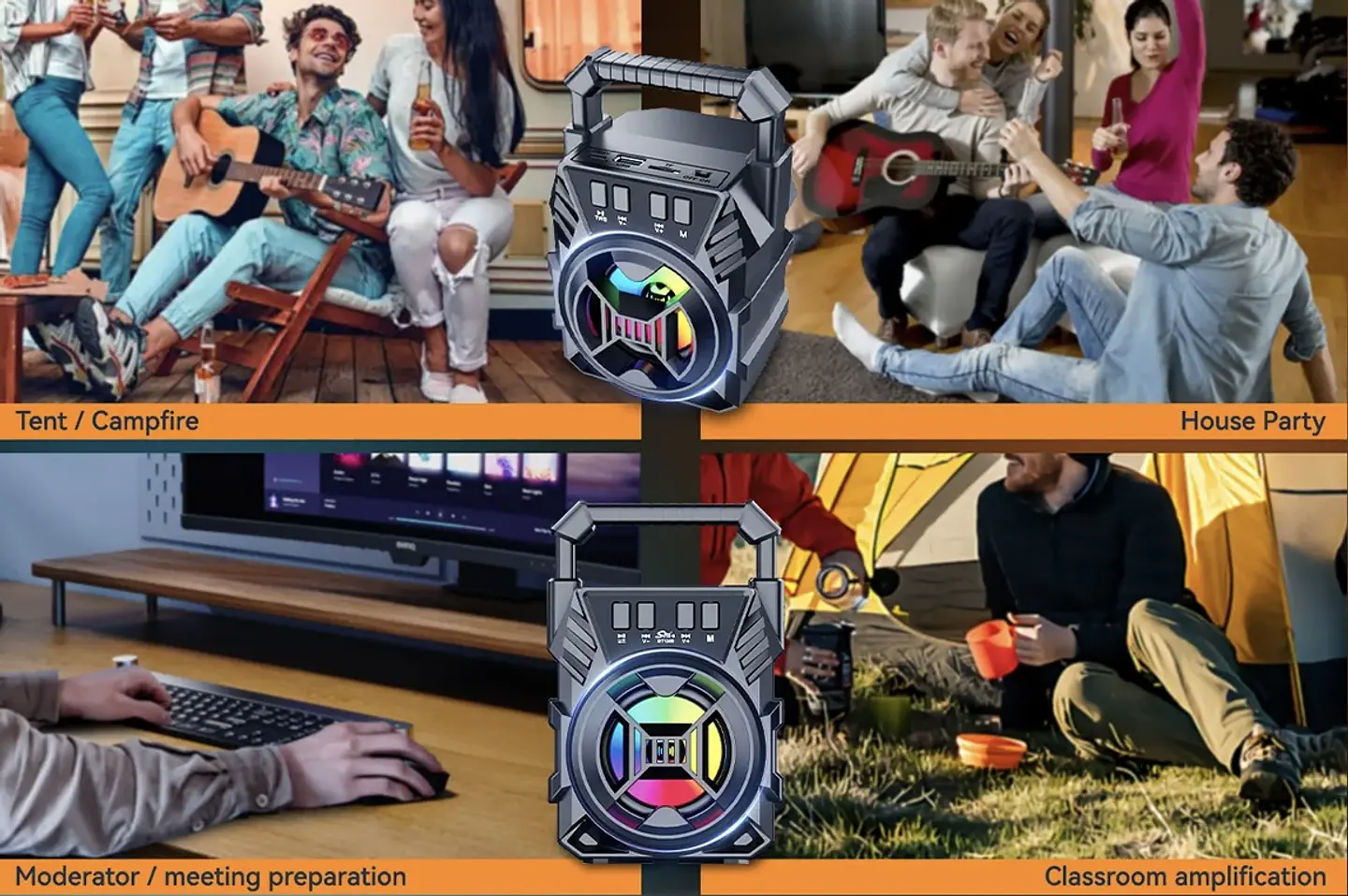 MINI PARLANTE PORTÁTIL BLUETOOTH SING-E BT1305 LUCES MULTICOLOR  6