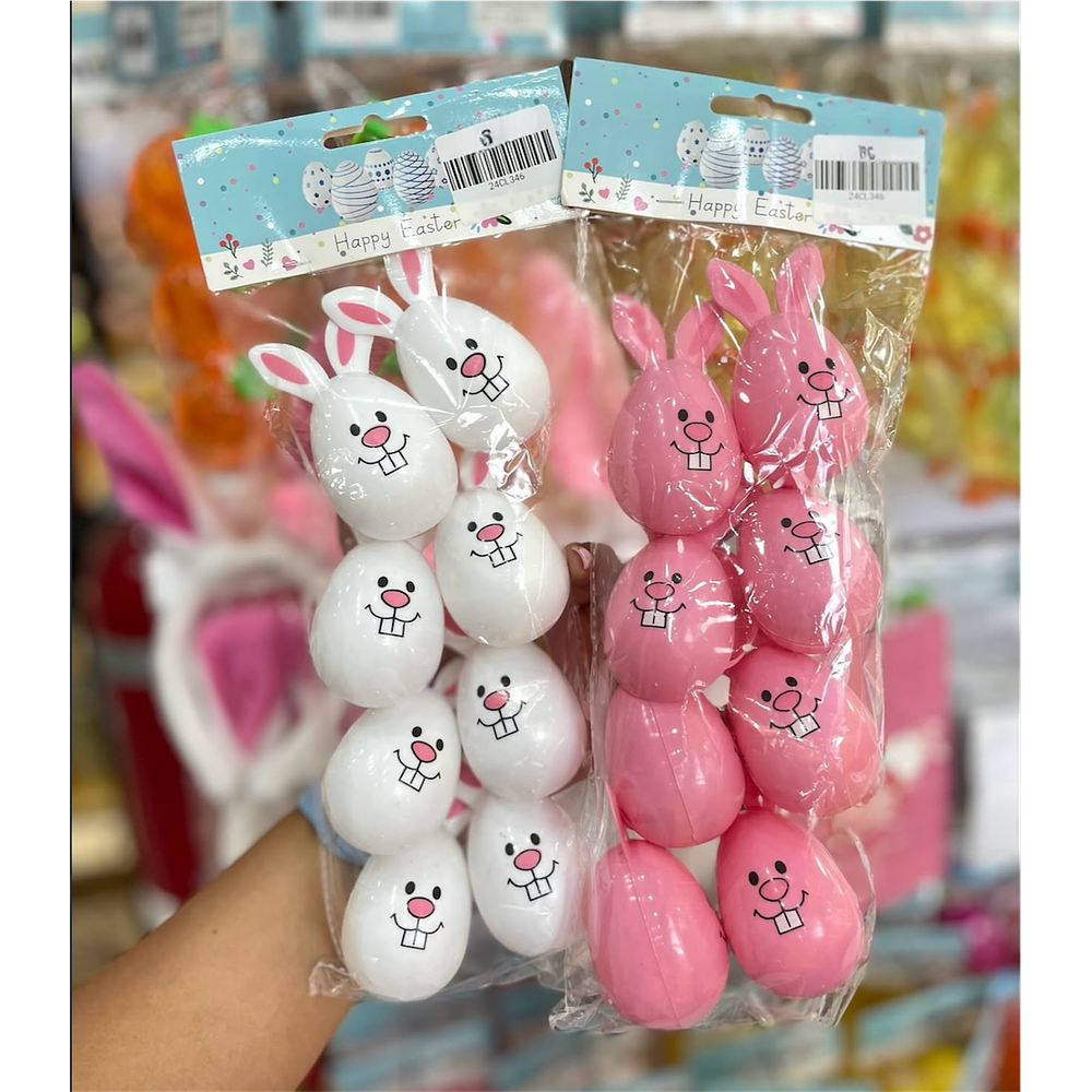 HUEVOS DE PASCUA EN FORMA DE CONEJO PQT 8 HUEVOS