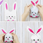 BOLSITA CONEJITO PASCUA 17x10CM PQT 10 UNDS ROSADO