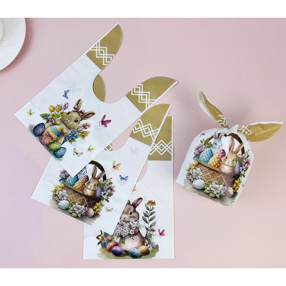 BOLSITA PASCUA VINTAGE 23x14CM PQT 12UNDS