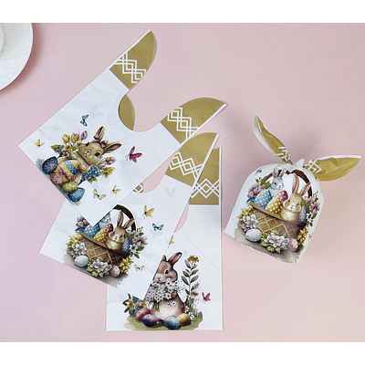 BOLSITA PASCUA VINTAGE 23x14CM PQT 12UNDS