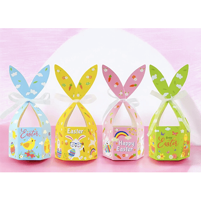 BOMBONERA PASCUA CON LAZO 23x9CM