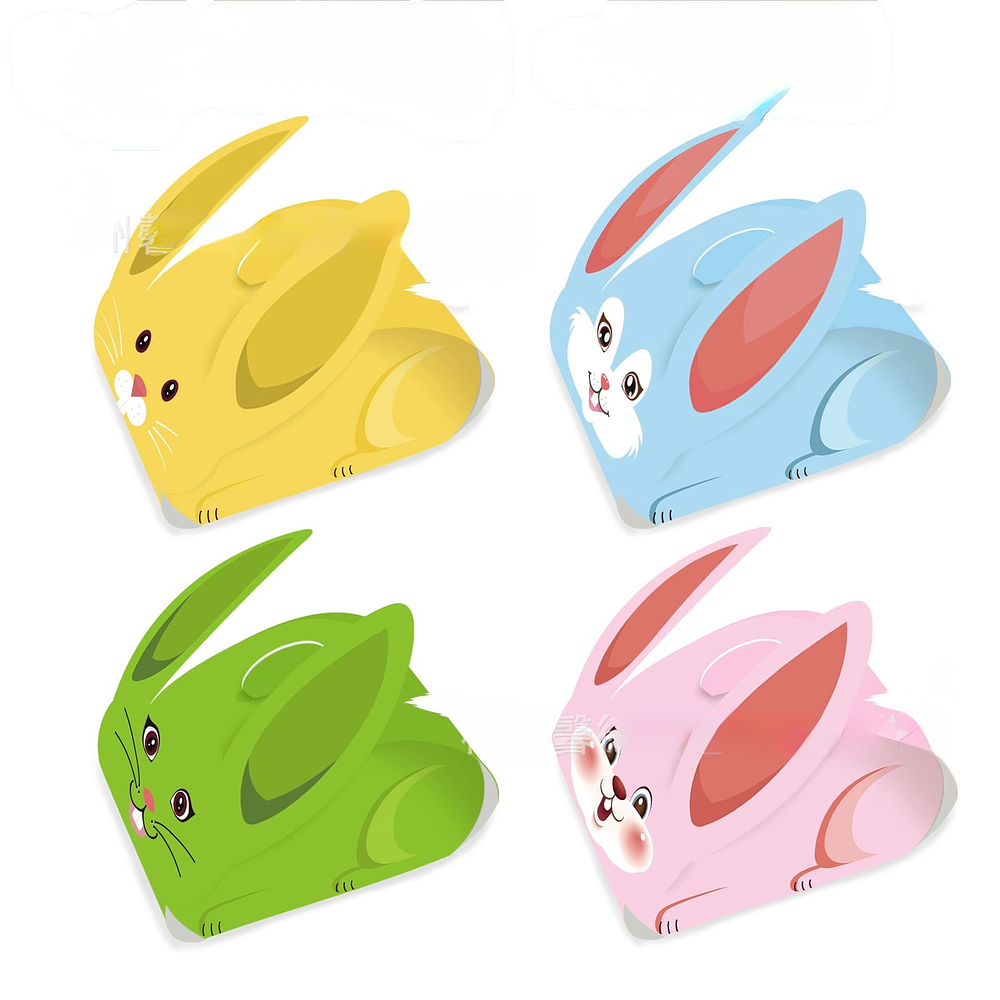 CAJITAS ARMABLES DE CONEJO PASCUA 8x8+6CM 