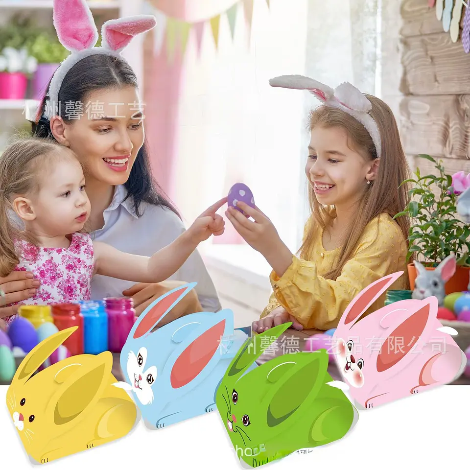 CAJITAS ARMABLES DE CONEJO PASCUA 8x8+6CM  3