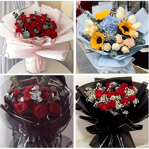 PAPEL COREANO CON BORDE DORADO PQTE 20 PZS 