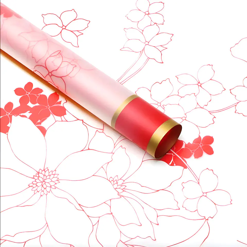 PAPEL COREANO CON DISEÑO Y BORDE DORADO  9