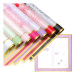 PAPEL COREANO CON DISEÑO Y BORDE DORADO 