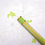 PAPEL COREANO CON DISEÑO Y BORDE DORADO 