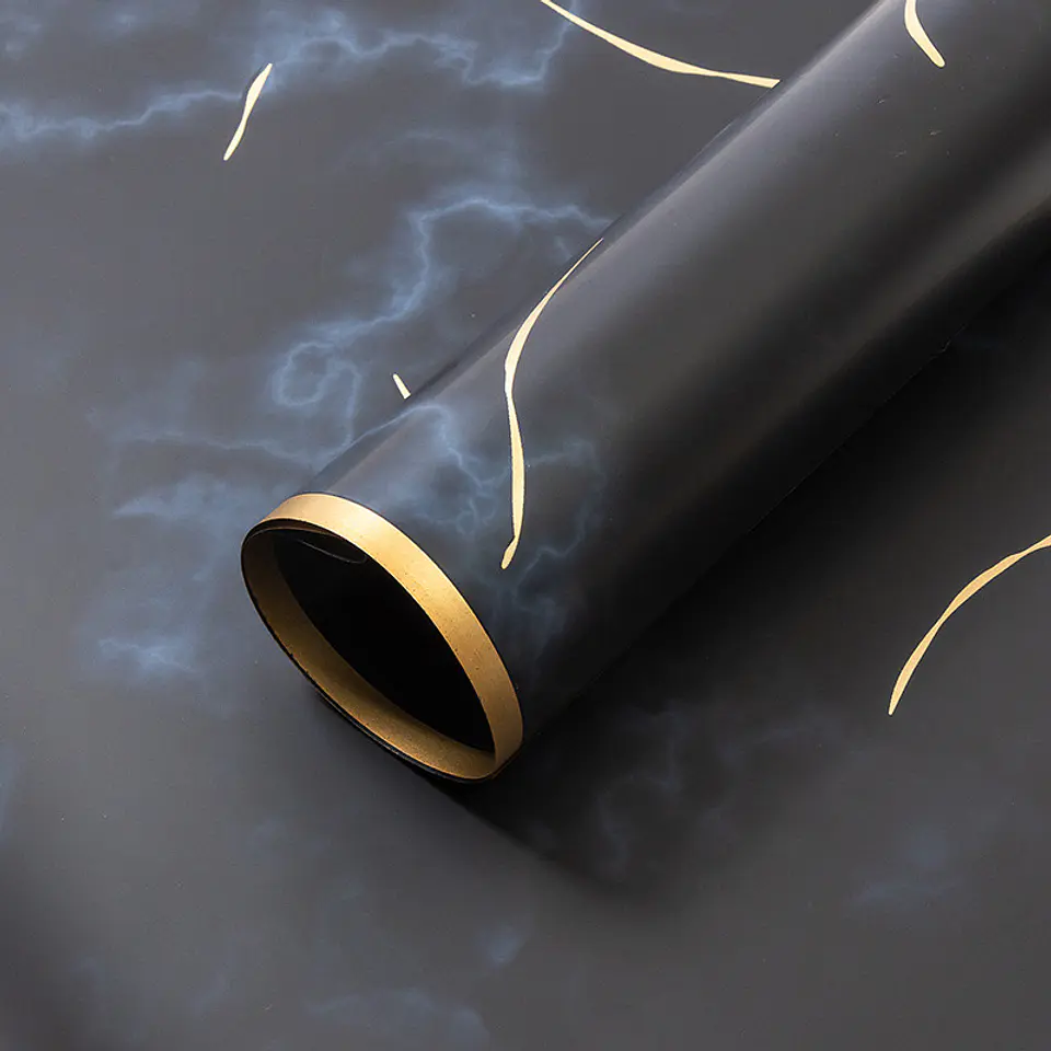 PAPEL COREANO CON DISEÑO MARMOL Y BORDE DORADO 8