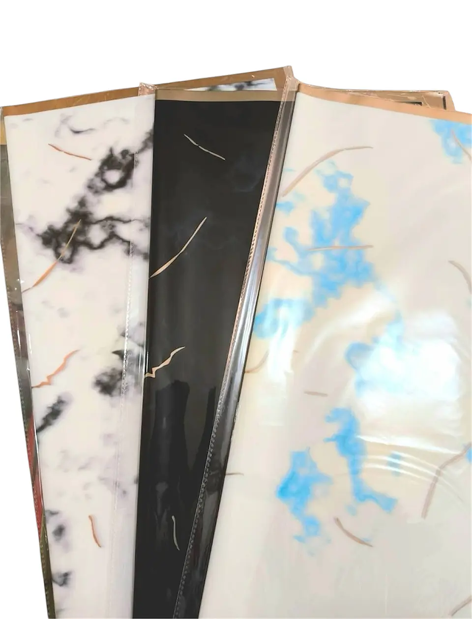 PAPEL COREANO CON DISEÑO MARMOL Y BORDE DORADO 2