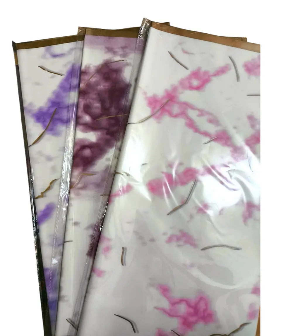 PAPEL COREANO CON DISEÑO MARMOL Y BORDE DORADO 1