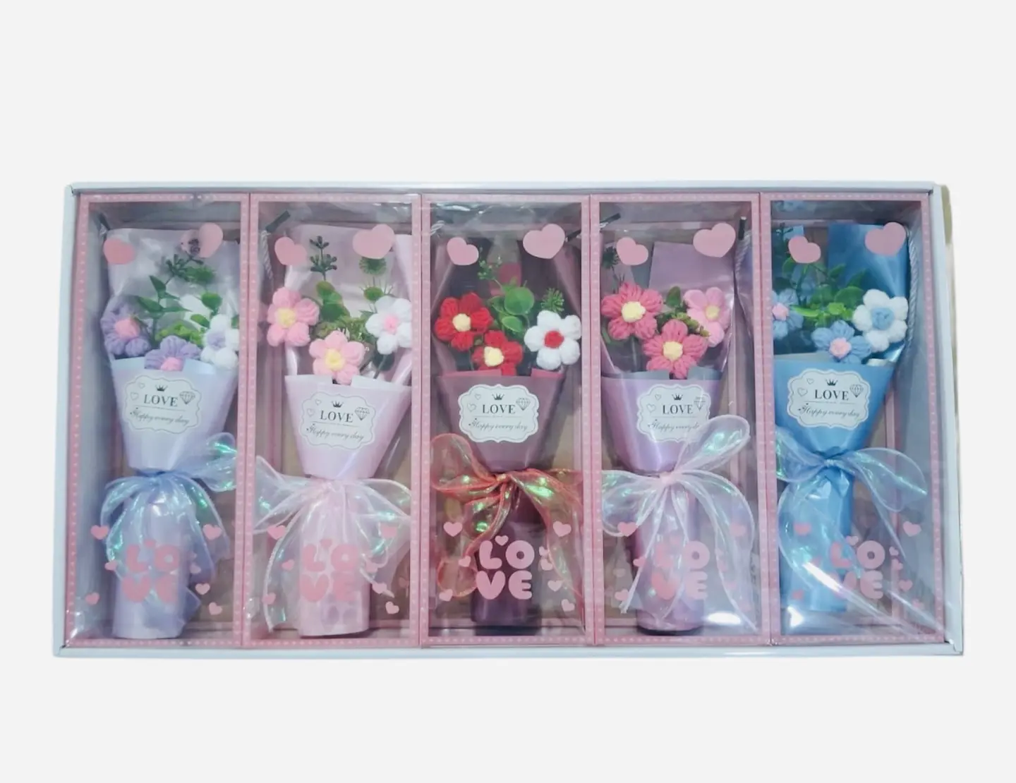 RAMO DE FLORES A CROCHET EN CAJITA 3