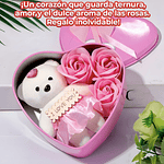 DETALLE OSITO CORAZON LATA CON ROSAS DE JABON 