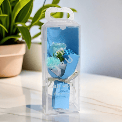 RAMO ROSAS CON LUCES EN CAJITA 