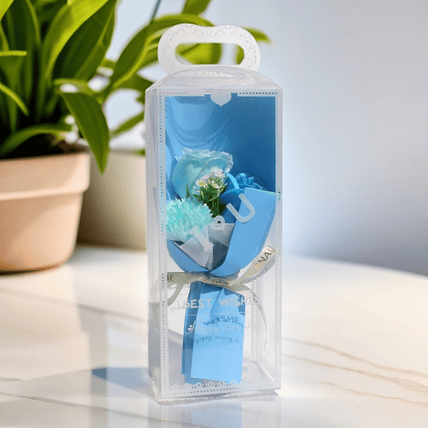 RAMO ROSAS CON LUCES EN CAJITA 