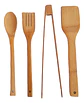 SET UTENSILIOS CON PINZA DE BAMBU EN MALLA BLANCA  - Miniatura 1