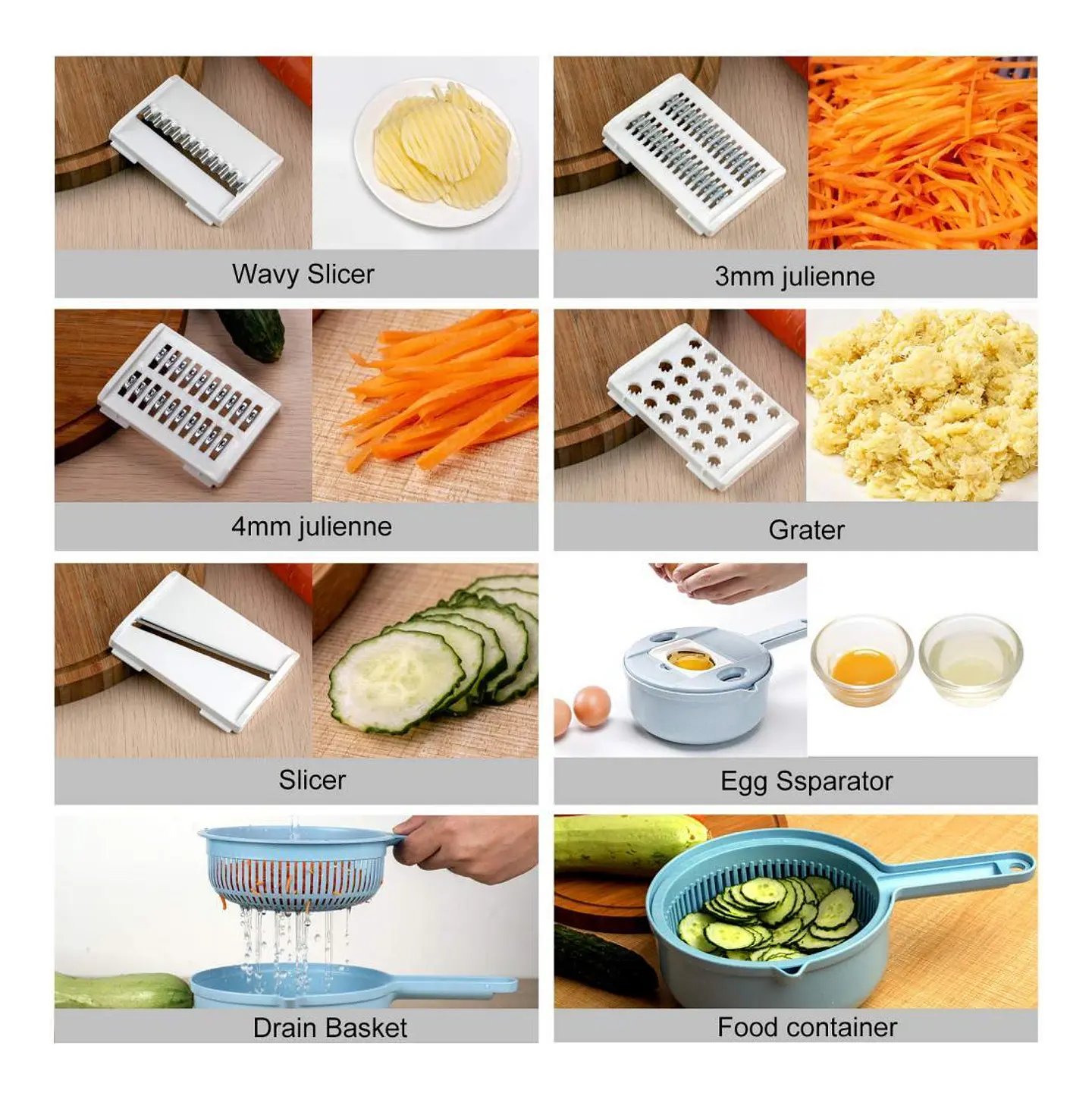 RALLADOR CORTADOR MULTIFUNCIONAL DE VERDURAS  4