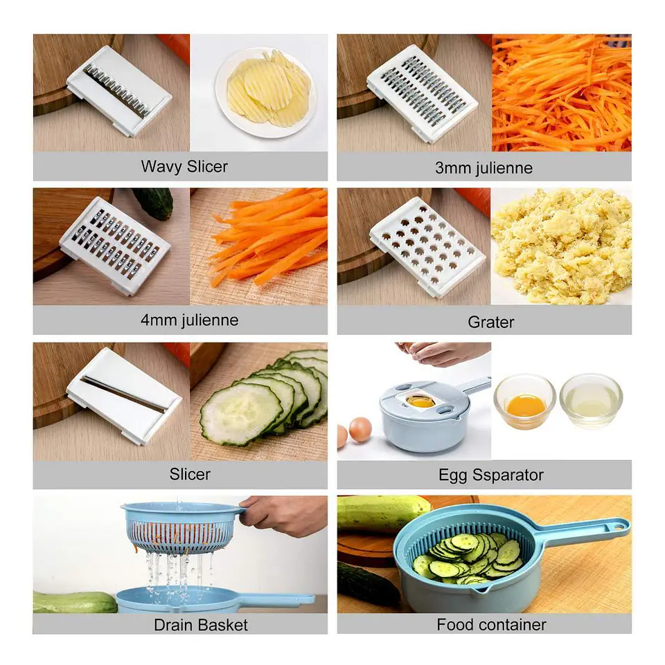 RALLADOR CORTADOR MULTIFUNCIONAL DE VERDURAS  4