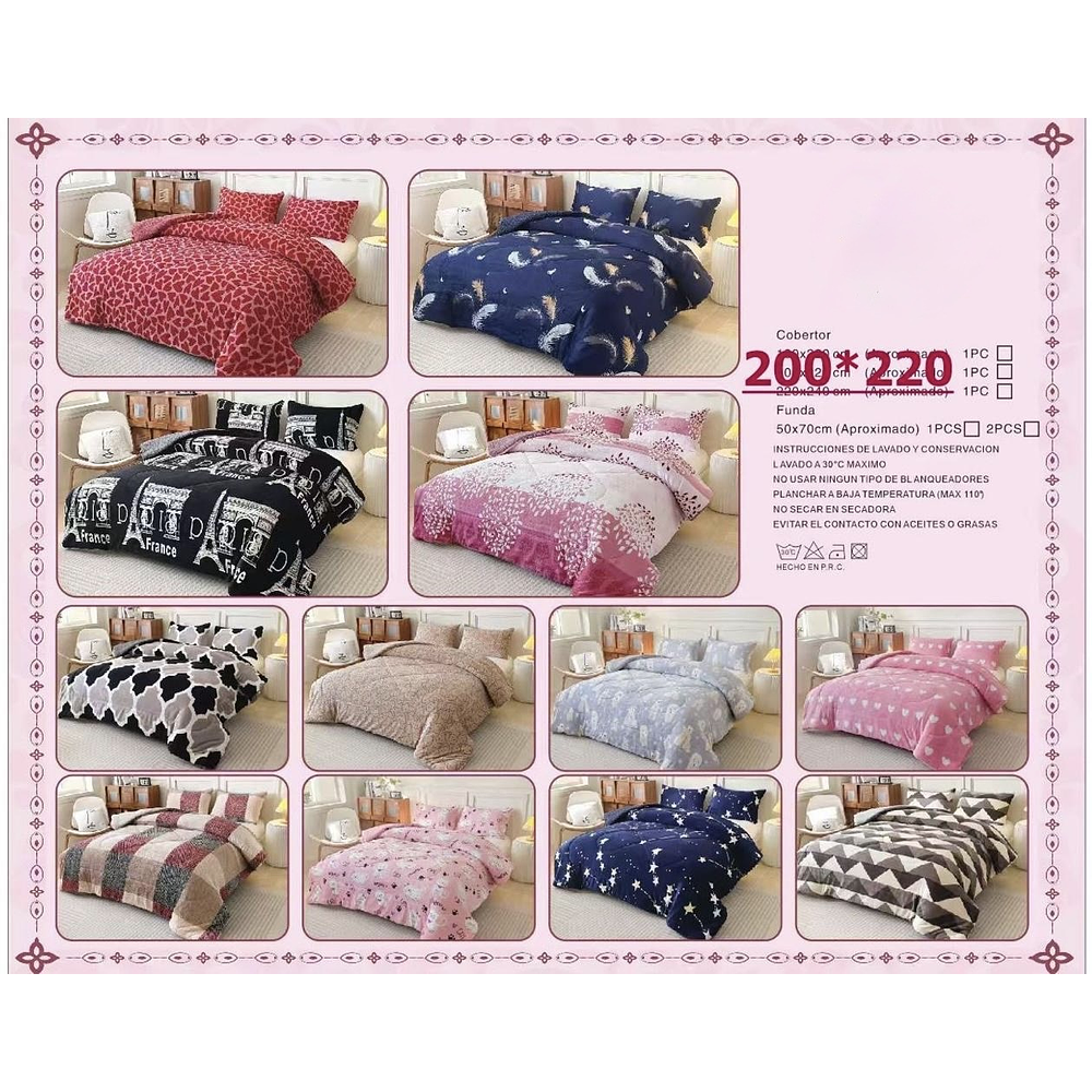 COBERTOR CHIPORRO DISEÑO 2 PLAZAS 200x220