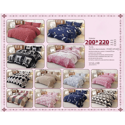 COBERTOR CHIPORRO DISEÑO 2 PLAZAS 200x220