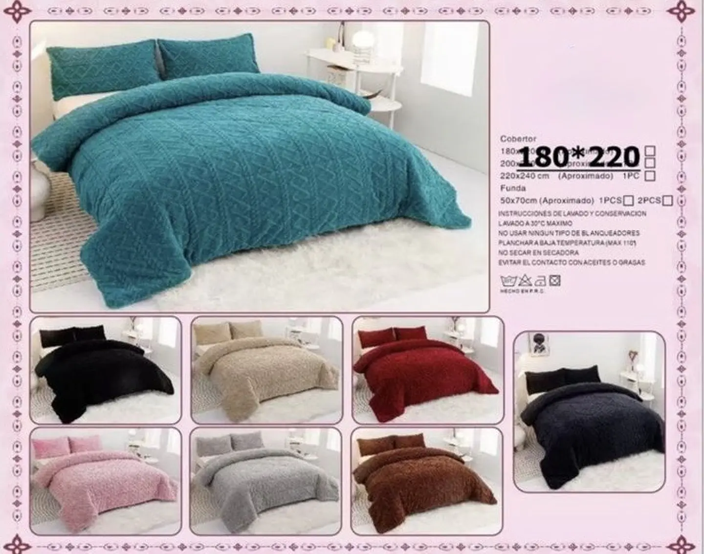 COBERTOR CHIPORRO TEXTURIZADO 1.5 PLAZA 180x220CM 1