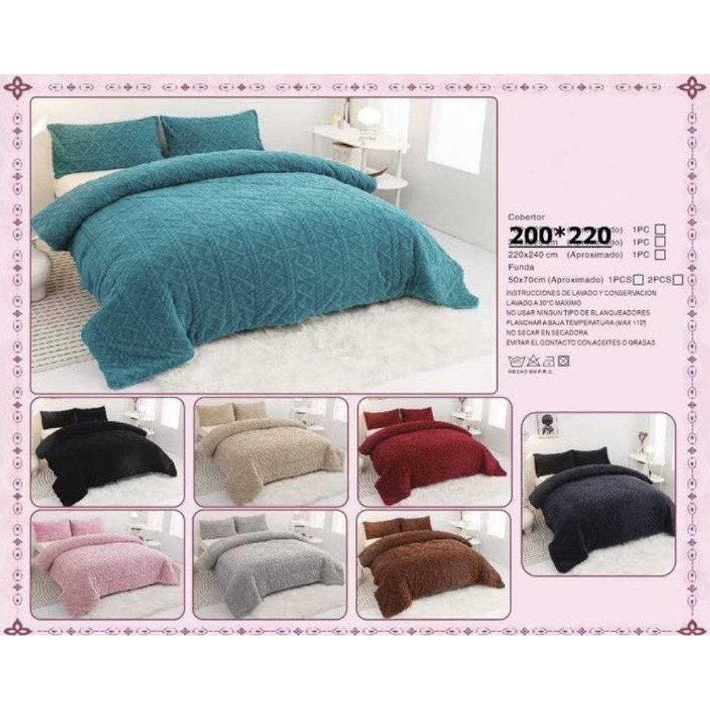 COBERTOR CHIPORRO TEXTURIZADO 2PLAZAS 200X220CM