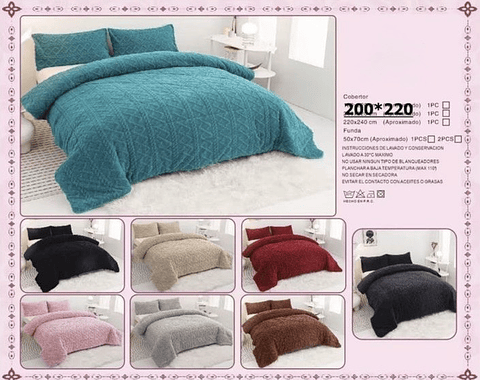 COBERTOR CHIPORRO TEXTURIZADO 2PLAZAS 200X220CM