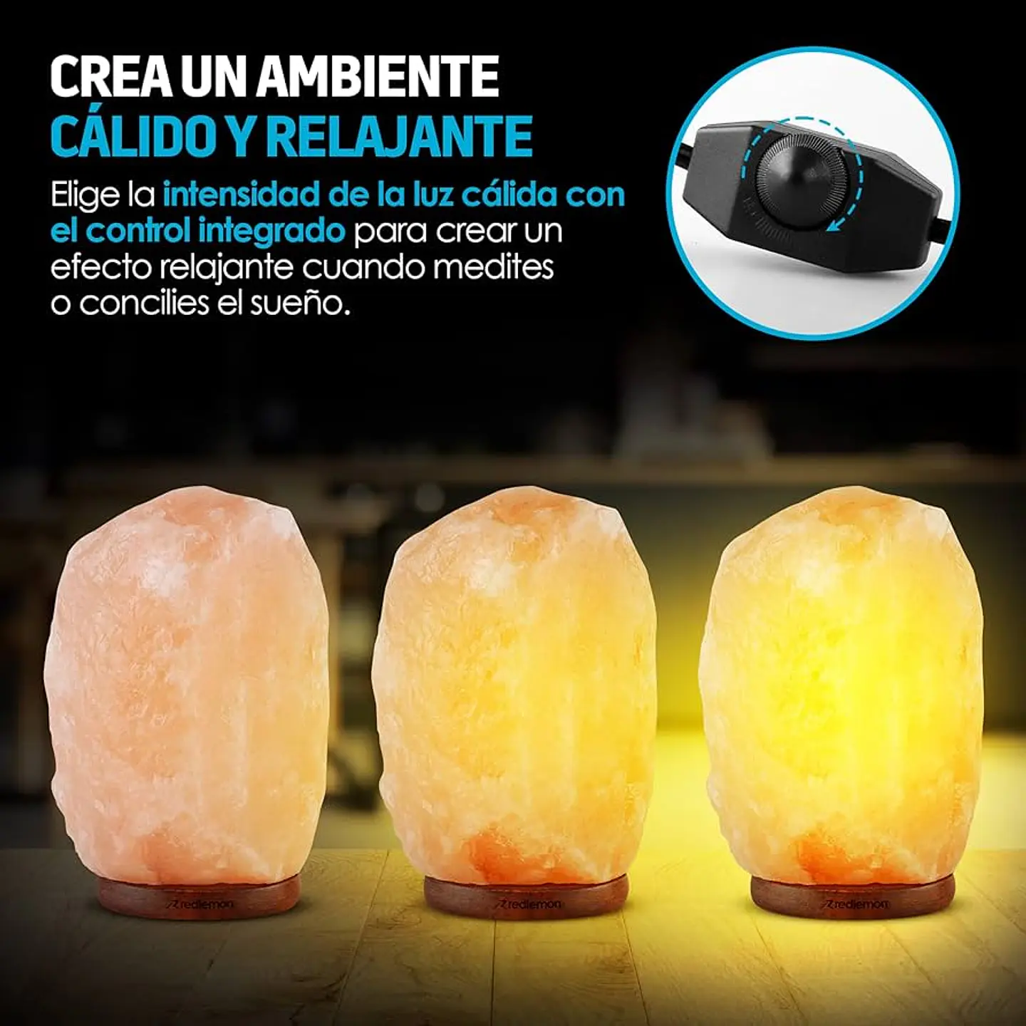 LAMPARA DE SAL DEL HIMALAYA LUZ REGULABLE PIEDRA DE 2.5 A 3 KILOS 20x13CM 5