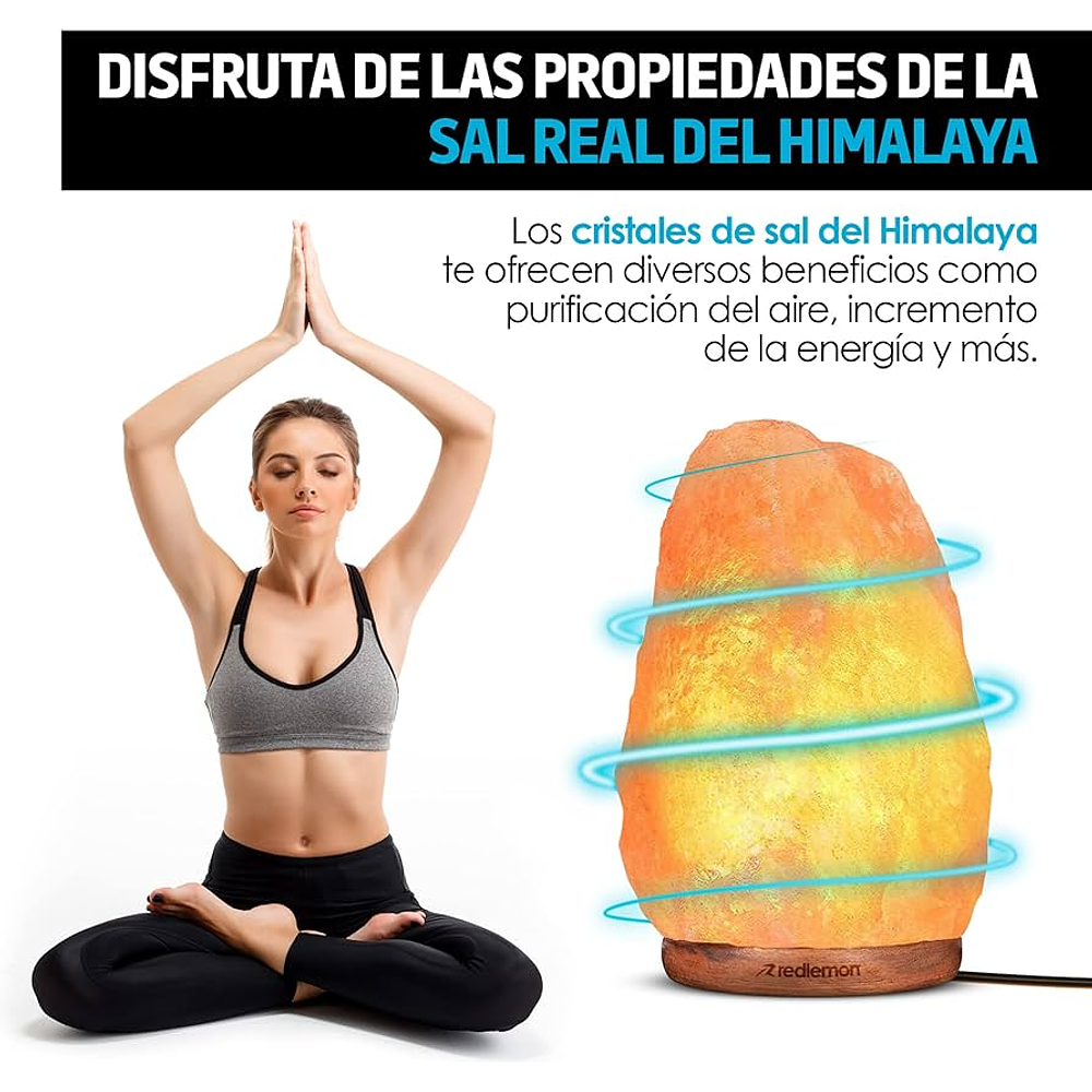 LAMPARA DE SAL DEL HIMALAYA LUZ REGULABLE PIEDRA DE 2.5 A 3 KILOS 20x13CM