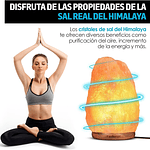 LAMPARA DE SAL DEL HIMALAYA LUZ REGULABLE PIEDRA DE 2.5 A 3 KILOS 20x13CM