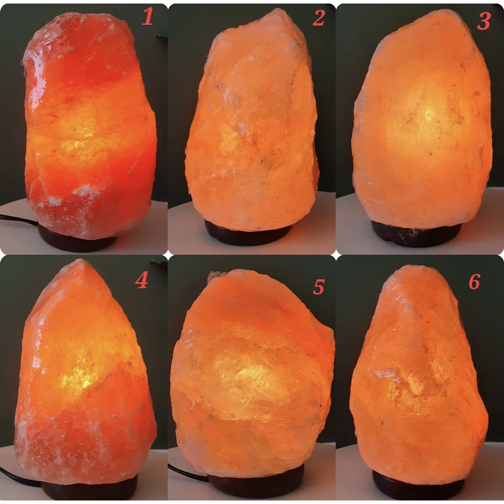 LAMPARA DE SAL DEL HIMALAYA LUZ REGULABLE PIEDRA DE 2.5 A 3 KILOS 20x13CM