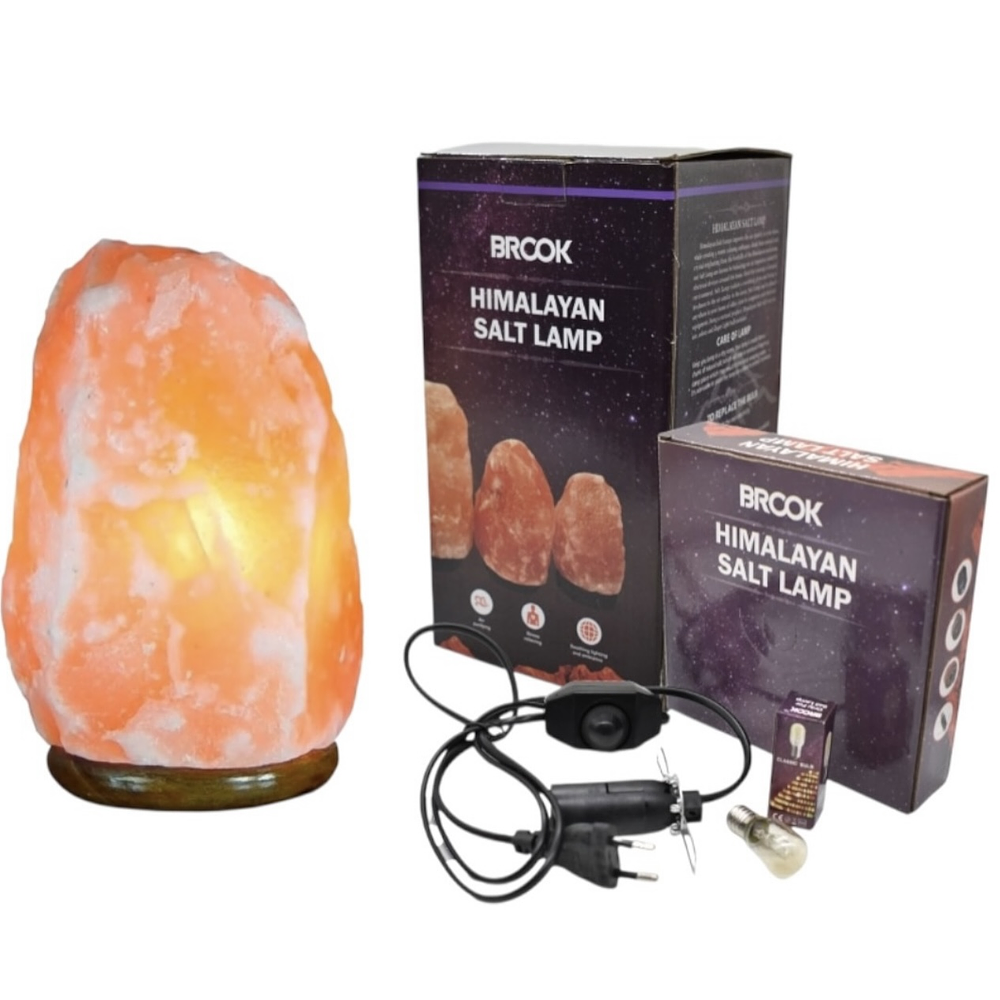 LAMPARA DE SAL DEL HIMALAYA LUZ REGULABLE PIEDRA DE 2.5 A 3 KILOS 20x13CM