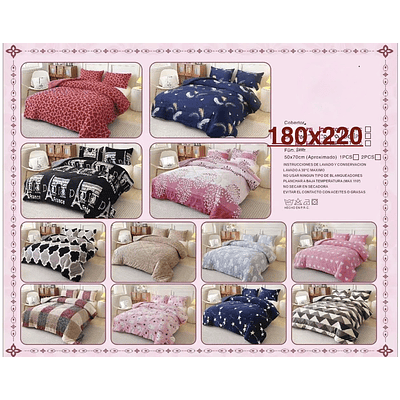 COBERTOR CON CHIPORRO DISEÑO PLAZA 1/2 180x200