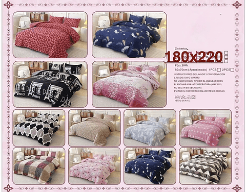 COBERTOR CON CHIPORRO DISEÑO PLAZA 1/2 180x200CM