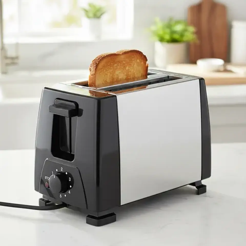 TOSTADORA DE PAN ELÉCTRICO DE ACERO INOXIDABLE 1