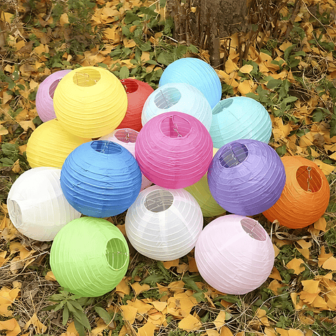 LAMPARA PANTALLA FAROL CHINO COLORES 20CM 