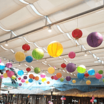 LAMPARA PANTALLA FAROL CHINO COLORES 20CM 