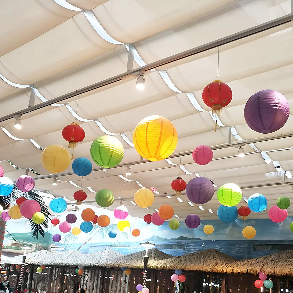 LAMPARA PANTALLA FAROL CHINO COLORES 20CM  4