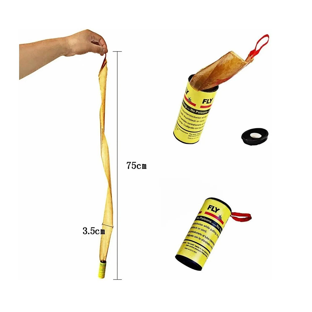 CINTA ATRAPA MOSCAS Y MOSQUITOS PQT 4UNDS