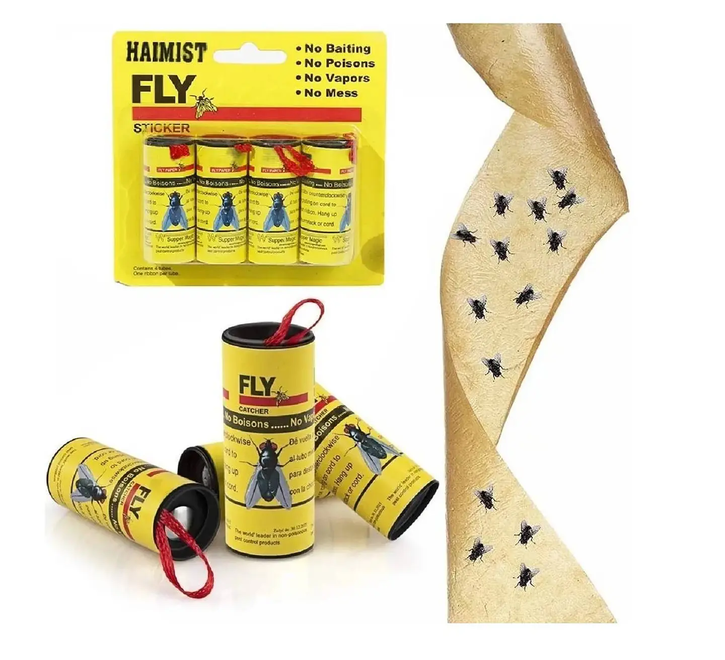 CINTA ATRAPA MOSCAS Y MOSQUITOS PQT 4UNDS 3